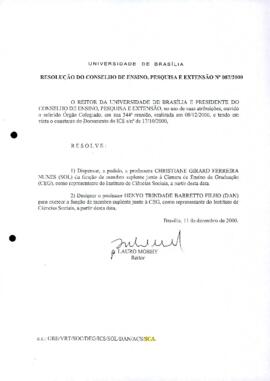 Resolução do Conselho de Ensino, Pesquisa e Extensão nº 0087/2000