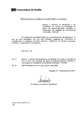 Resolução do Conselho Universitário nº 0034/2014