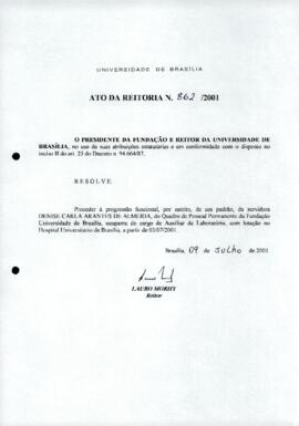 Ato da Reitoria nº 0862/2001