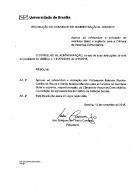 Resolução do Conselho de Administração nº 0059/2015