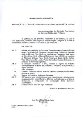 Resolução do Conselho de Ensino, Pesquisa e Extensão nº 0242/2010