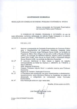 Resolução do Conselho de Ensino, Pesquisa e Extensão nº 0197/2010