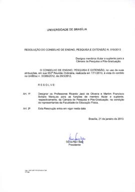 Resolução do Conselho de Ensino, Pesquisa e Extensão nº 0010/2013