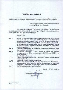 Resolução do Conselho de Ensino, Pesquisa e Extensão nº 0107/2012