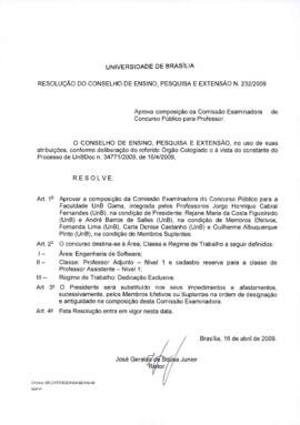 Resolução do Conselho de Ensino, Pesquisa e Extensão nº 0232/2009