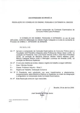 Resolução do Conselho de Ensino, Pesquisa e Extensão nº 0266/2009