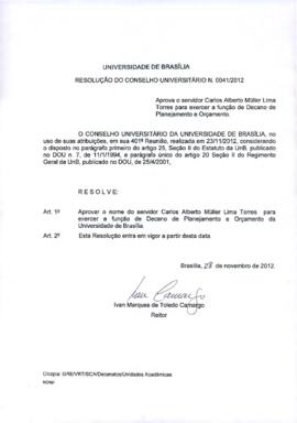 Resolução do Conselho Universitário nº 0041/2012
