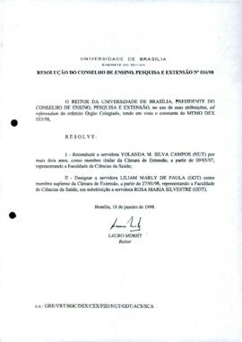 Resolução do Conselho de Ensino, Pesquisa e Extensão nº 0016/1998