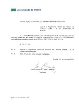 Resolução do Conselho Universitário nº 0013/2015