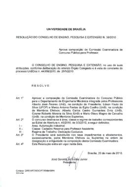 Resolução do Conselho de Ensino, Pesquisa e Extensão nº 0038/2010