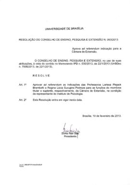 Resolução do Conselho de Ensino, Pesquisa e Extensão nº 0063/2013