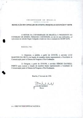 Resolução do Conselho de Ensino, Pesquisa e Extensão nº 0069/1998
