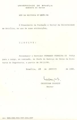Ato da Reitoria nº 0003/1986