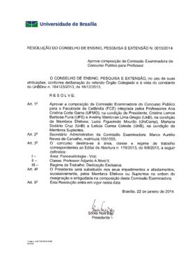 Resolução do Conselho de Ensino, Pesquisa e Extensão nº 0013/2014