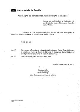 Resolução do Conselho de Administração nº 0012/2015