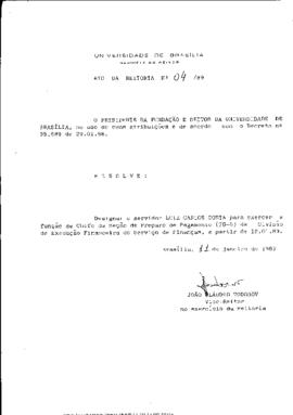 Ato da Reitoria nº 0004/1989