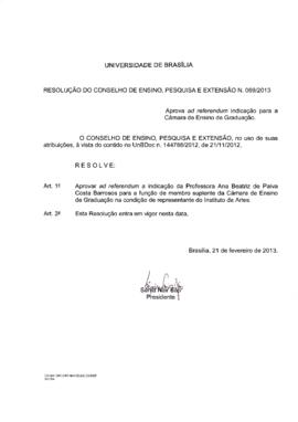 Resolução do Conselho de Ensino, Pesquisa e Extensão nº 0069/2013