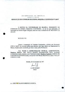 Resolução do Conselho de Ensino, Pesquisa e Extensão nº 0188/1997