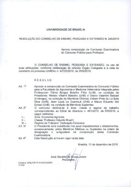 Resolução do Conselho de Ensino, Pesquisa e Extensão nº 0245/2010