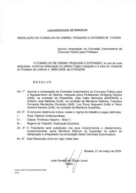 Resolução do Conselho de Ensino, Pesquisa e Extensão nº 0170/2009