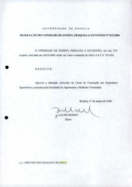 Resolução do Conselho de Ensino, Pesquisa e Extensão nº 0012/2000
