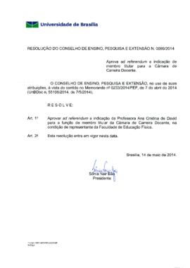 Resolução do Conselho de Ensino, Pesquisa e Extensão nº 0099/2014
