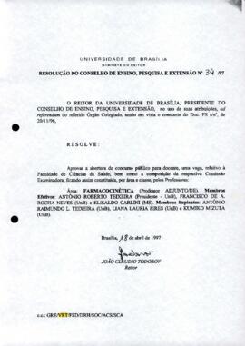 Resolução do Conselho de Ensino, Pesquisa e Extensão nº 0034/1997