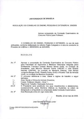 Resolução do Conselho de Ensino, Pesquisa e Extensão nº 0339/2009
