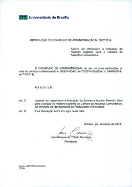 Resolução do Conselho de Administração nº 0007/2014