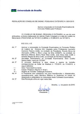 Resolução do Conselho de Ensino, Pesquisa e Extensão nº 0001/2015