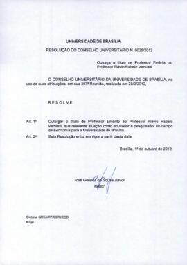 Resolução do Conselho Universitário nº 0025/2012