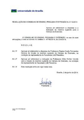 Resolução do Conselho de Ensino, Pesquisa e Extensão nº 0119/2014