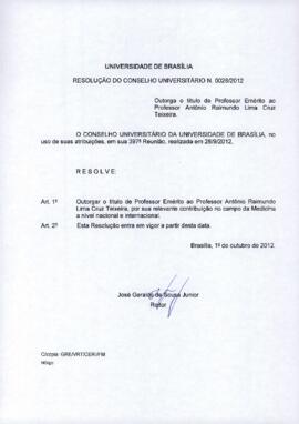 Resolução do Conselho Universitário nº 0028/2012