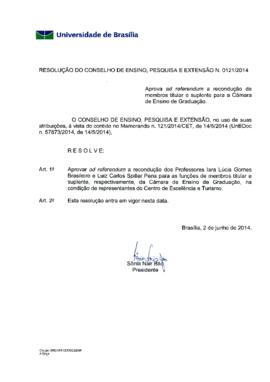 Resolução do Conselho de Ensino, Pesquisa e Extensão nº 0121/2014