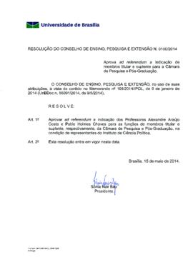 Resolução do Conselho de Ensino, Pesquisa e Extensão nº 0100/2014
