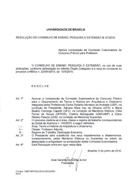 Resolução do Conselho de Ensino, Pesquisa e Extensão nº 0067/2010