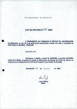 Ato da Reitoria nº 0537/2000