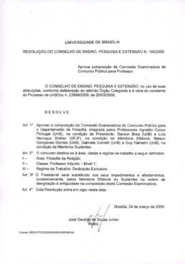Resolução do Conselho de Ensino, Pesquisa e Extensão nº 0165/2009