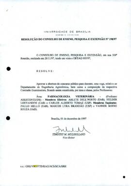 Resolução do Conselho de Ensino, Pesquisa e Extensão nº 0198/1997