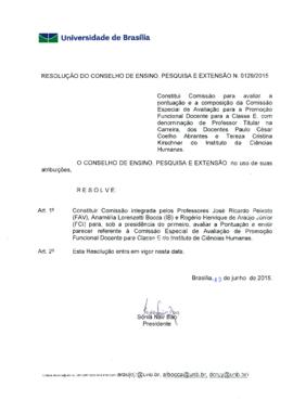 Resolução do Conselho de Ensino, Pesquisa e Extensão nº 0129/2015