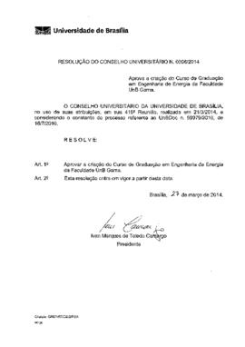 Resolução do Conselho Universitário nº 0008/2014