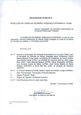 Resolução do Conselho de Ensino, Pesquisa e Extensão nº 0014/2009