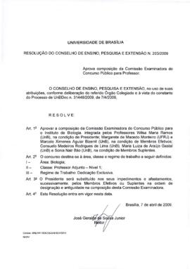 Resolução do Conselho de Ensino, Pesquisa e Extensão nº 0203/2009