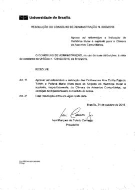 Resolução do Conselho de Administração nº 0053/2015
