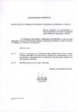 Resolução do Conselho de Ensino, Pesquisa e Extensão nº 0165/2013