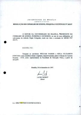 Resolução do Conselho de Ensino, Pesquisa e Extensão nº 0243/1997