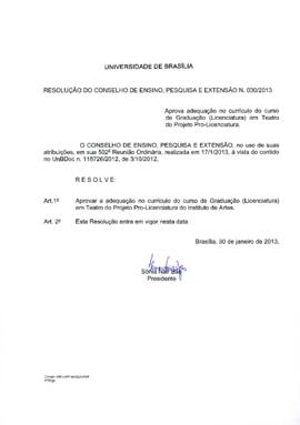 Resolução do Conselho de Ensino, Pesquisa e Extensão nº 0030/2013