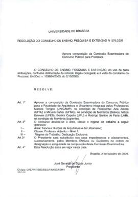 Resolução do Conselho de Ensino, Pesquisa e Extensão nº 0576/2009