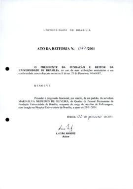 Ato da Reitoria nº 0074/2001