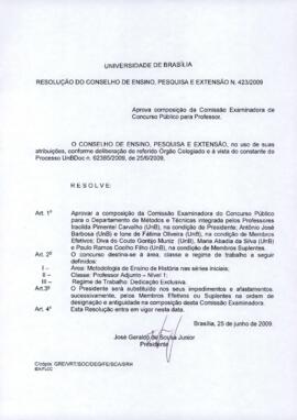 Resolução do Conselho de Ensino, Pesquisa e Extensão nº 0423/2009